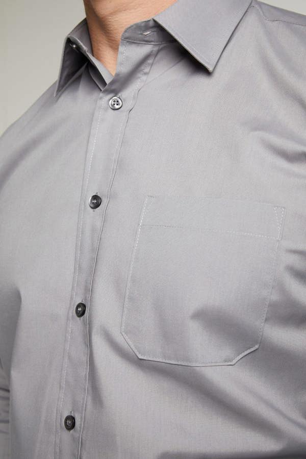 Silver Grey Classic Easy Care Long Sleeve Shirt