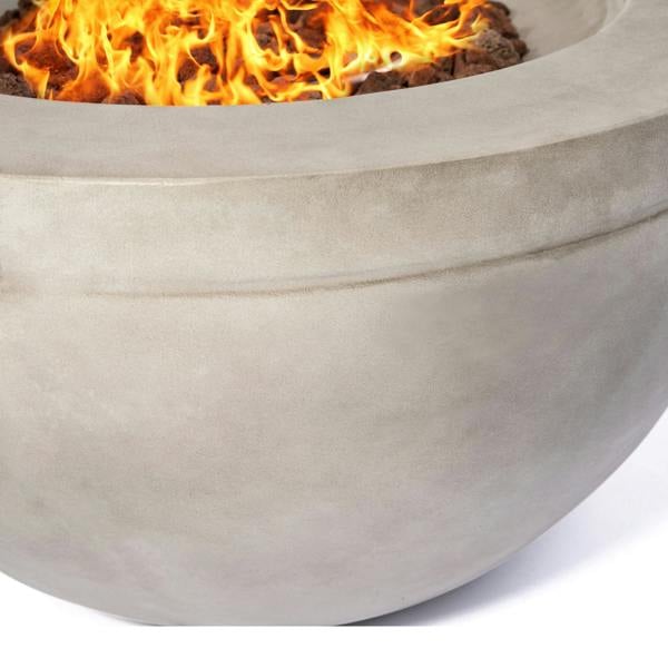 Homeology TABITI Light Grey Lavish Garden & Patio Gas Fire Pit with Stone Finish