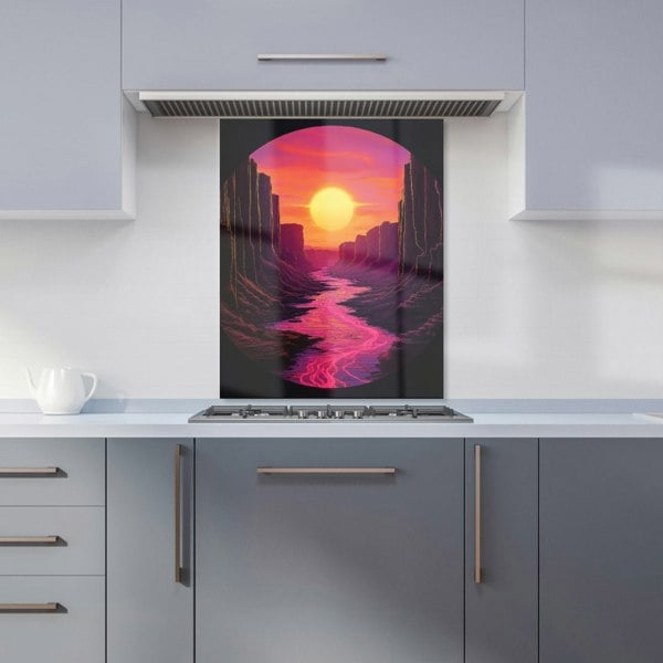 Warren Reed - Designer Synthwave Canyon Sunset Kitchen Splashback