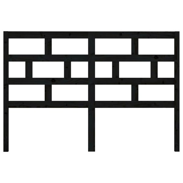 Berkfield Bed Headboard Black 141x4x100 cm Solid Wood Pine