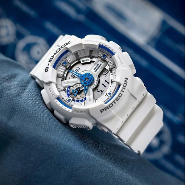 Casio Mens G-Shock Marvel Studios Fantastic Four White Dual Display Watch GA-110HDS-7AER