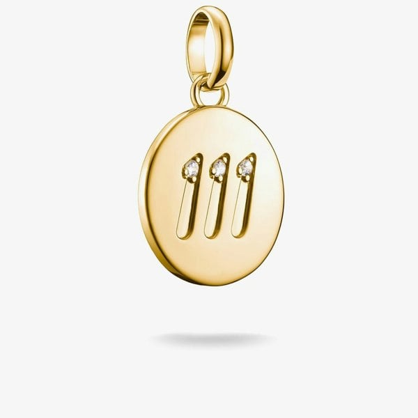 THOMAS SABO Charm Club Connect Gold Plated 111 Angel Number Charm CC1248-414-14