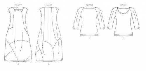 Vogue Sewing Pattern 1860, Dresses, Tops for Women, A5 (6-8-10-12-14) - Intermediate