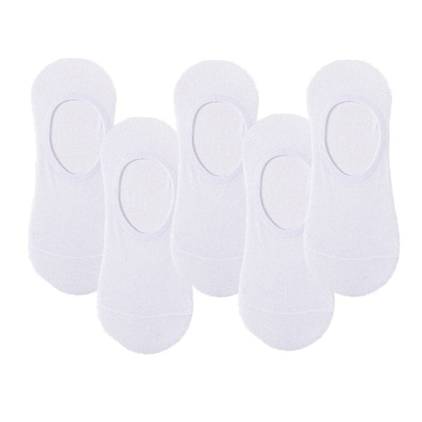 Anyfootwear 5 Pairs White Size 4-9 Fashion Socks High Quality Office Sports Business Long Socks Cotton Solid Colors Skateboard Knitted Casual