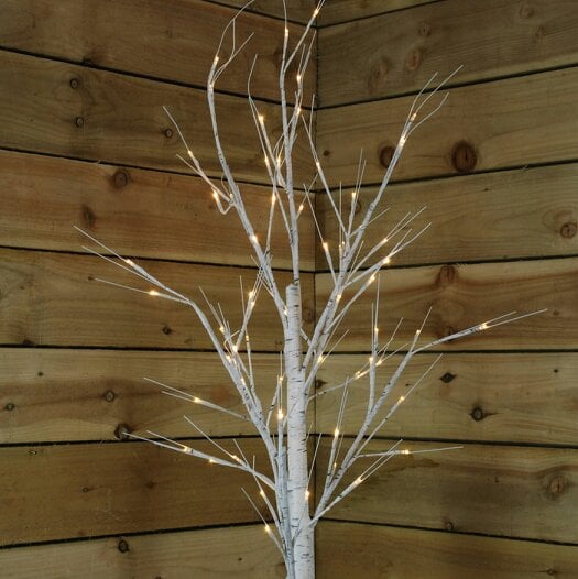 Samuel Alexander 2.4m (8ft) Indoor Outdoor Christmas Lit Birch Tree with 136 Warm White LEDs