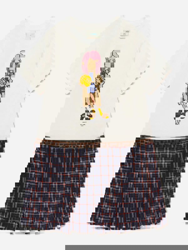Fendi Kids Fendi Girls 2 In 1 Tartan Skirt Dress