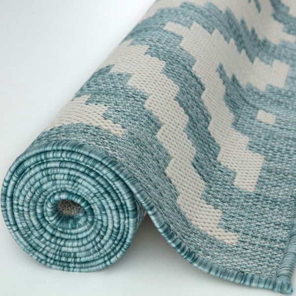 Diamond Design Aqua Outdoor Rug | The Rugs