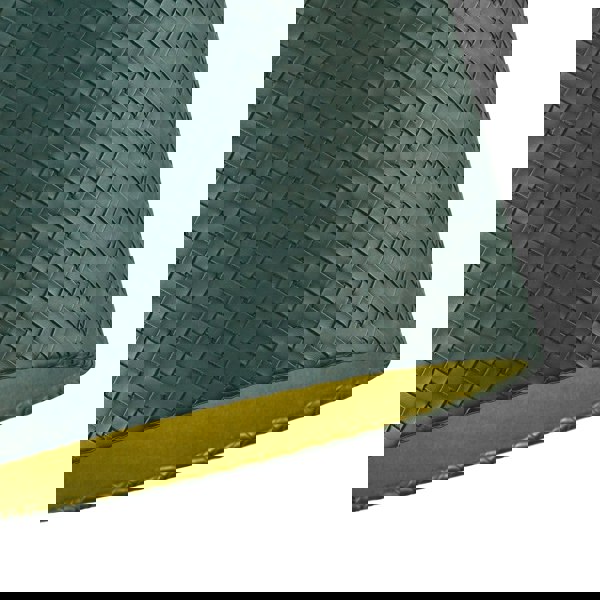 Dark Forest Green Faux-Leather Woven Drum Lampshade with Cotton Lining Image 4