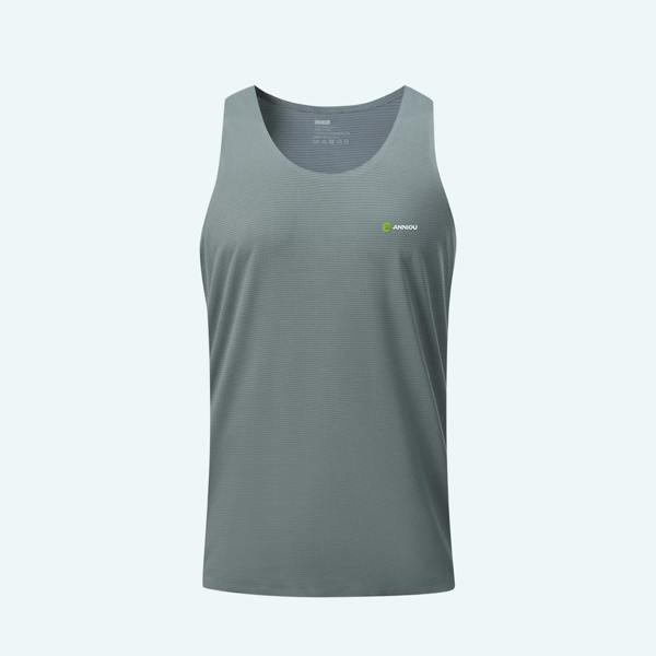 Anniou Unisex Quick-drying Marathon Sleeveless Vest - Grey-Men