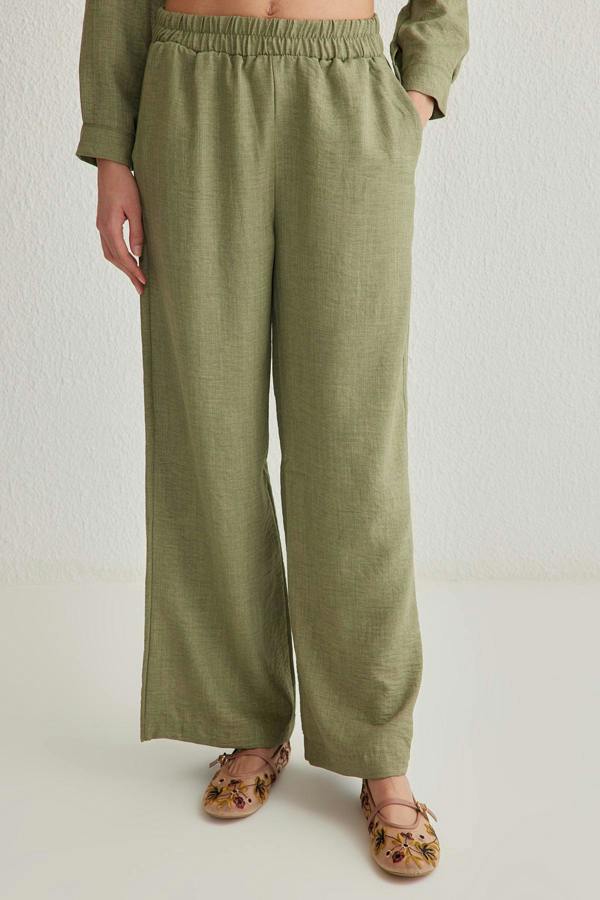 2-Piece Shirt Collar Short Sleeve Wide Leg Trouser Co-ord Set