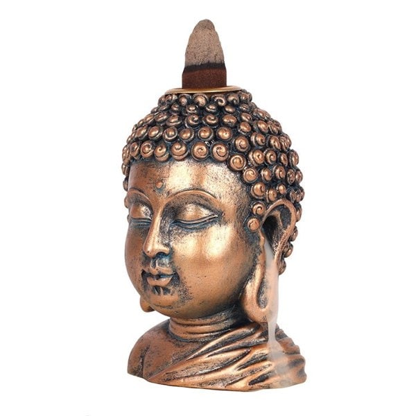 Serano Bronze Buddha Head Backflow Incense Burner