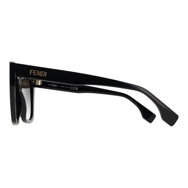 Fendi Sunglasses FE40151I Lettering 01B Shiny Black Smoke Grey Gradient