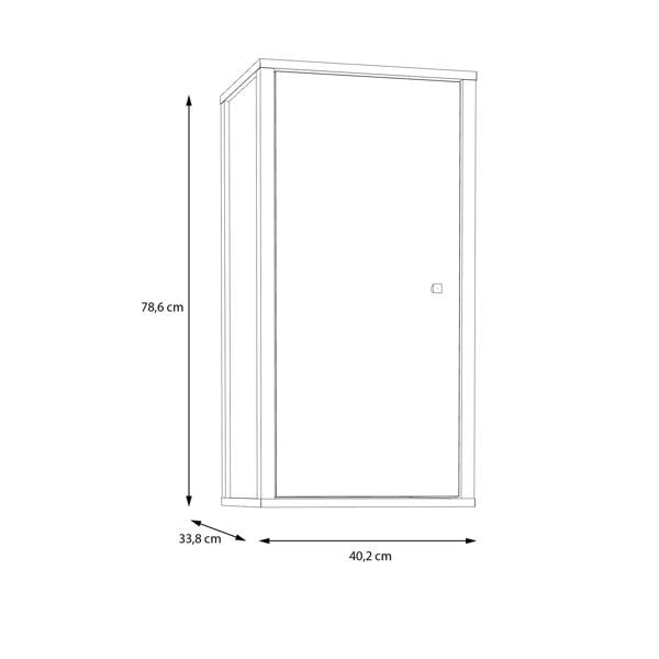 Furniture To Go Ipsarion Hanging Cupboard with 1 Door & Silver Handle in White