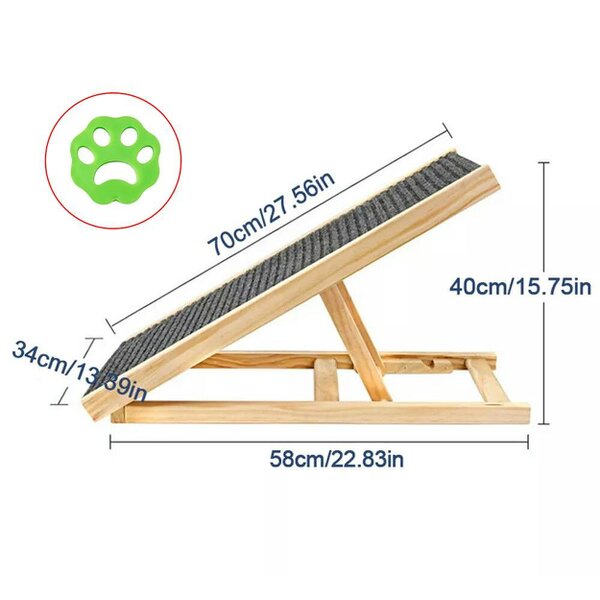 Havendro Adjustable Heights Dog Pet Ramp Foldable Stairs Non-Slip Ramp for Car Bed Sofa