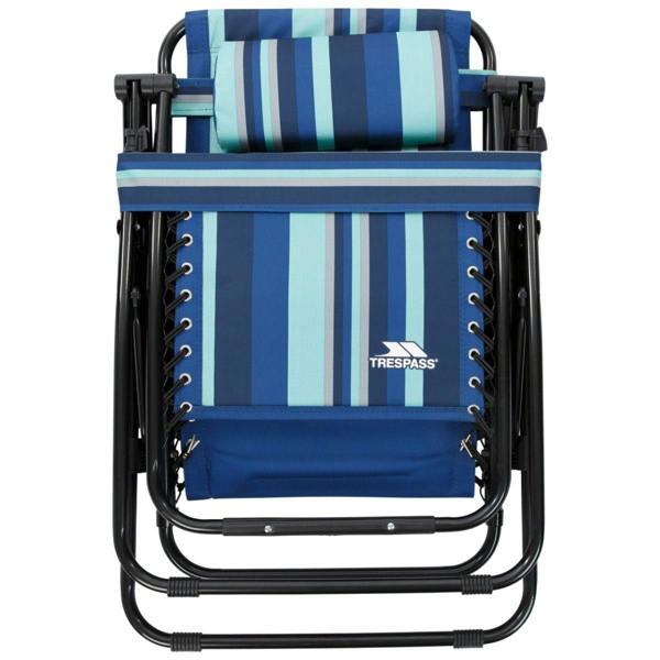 Trespass Glentilt Reclining Garden Chair/Recliner - Blue Stripe - 