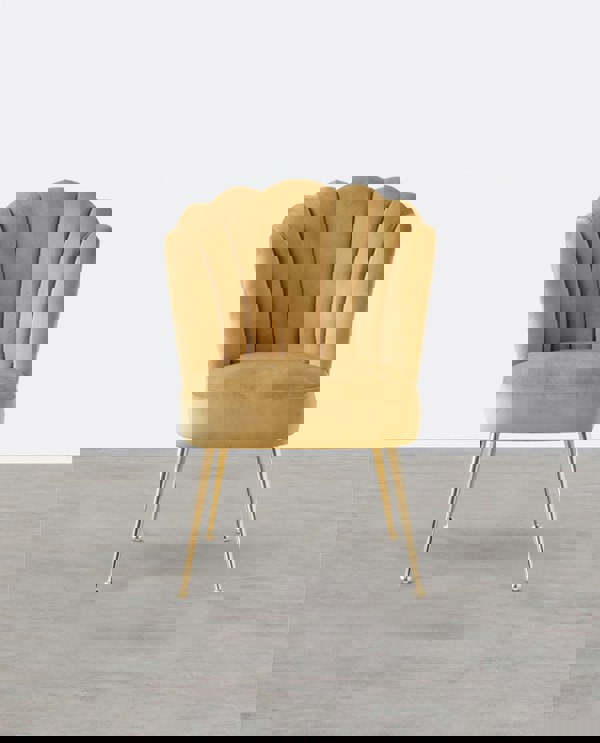 R3 Shell Dining Chair, Velvet-Weilai Concept