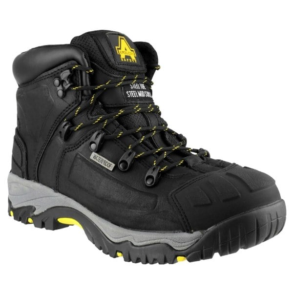Amblers Safety AS803 Waterproof Wide Fit Unisex Safety Boots in Black