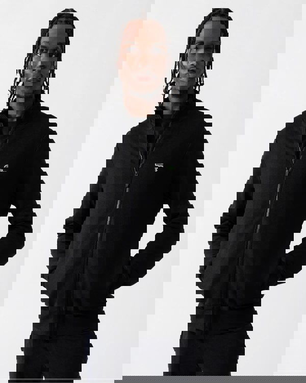 Lacoste Regular Fit Brushed Fleece Mens Zippered Sweatshirt - Black 031