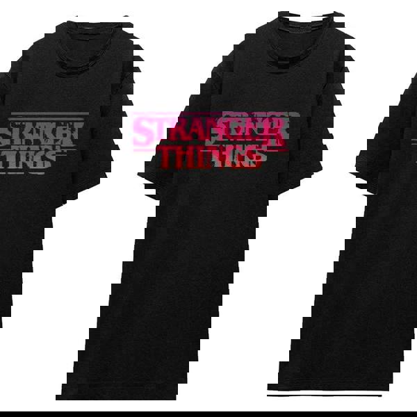 Stranger Things Womens/Ladies Sunset Logo T-Shirt - Black
