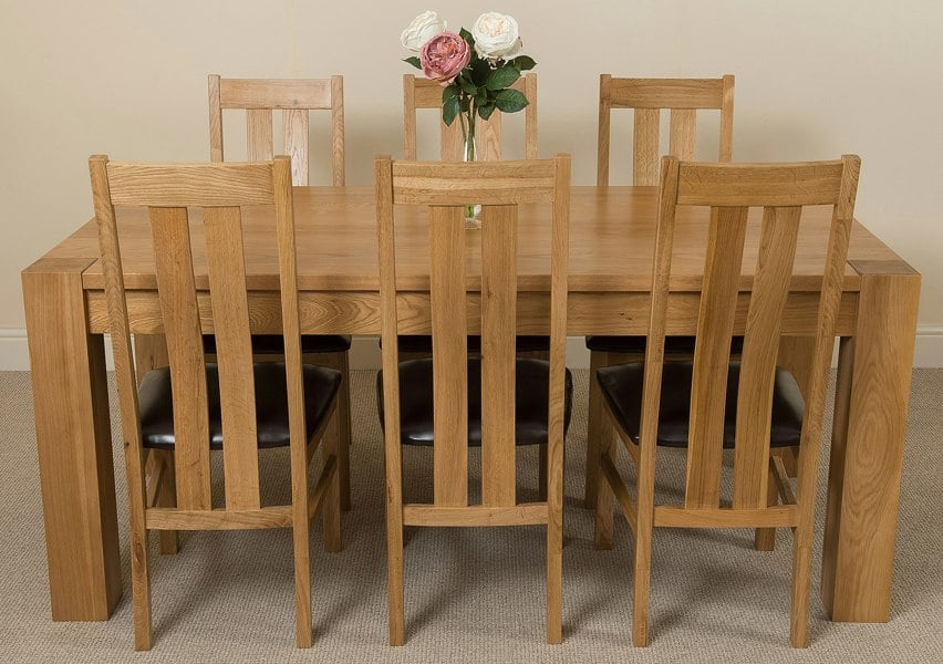 That's Furniture Kuba Large Oak Dining Table with Princeton Oak Chairs