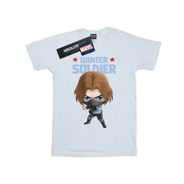 Marvel Womens/Ladies Winter Soldier Bucky Toon Cotton Boyfriend T-Shirt - White