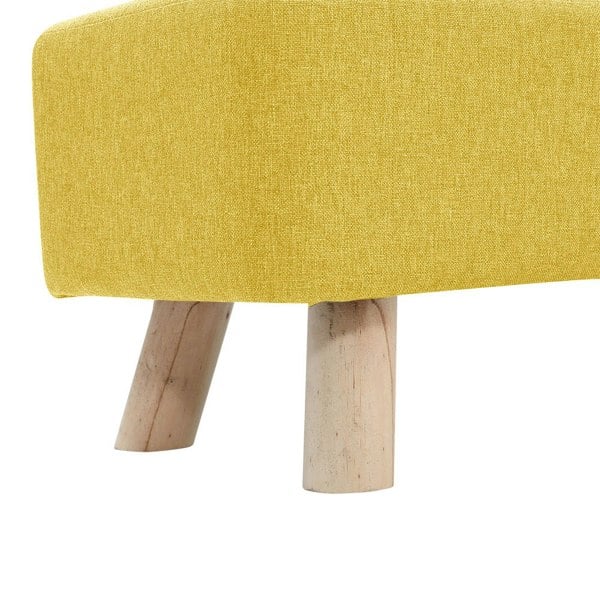 Living and Home 81cm W Yellow Rectangular Tofu-shaped Footstool