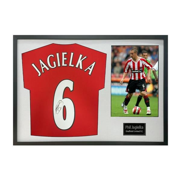 Phil Jagielka Signed Sheffield United Shirt Classic Frame