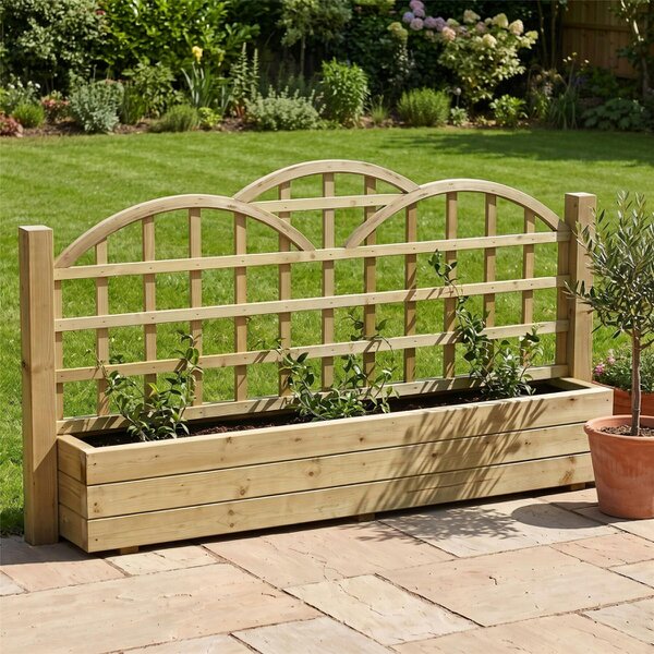 Premier Garden Supplies Standard Triple Dome Top Fence Panel Topper 6ft x 1-5ft Garden Trellis Decorative Cloud Lattice Privacy Divider - Wood - 3, 4 or 5 - 5 Pack Height: 2ft x Width: 6ft (182.8cm) x 5 Pack
