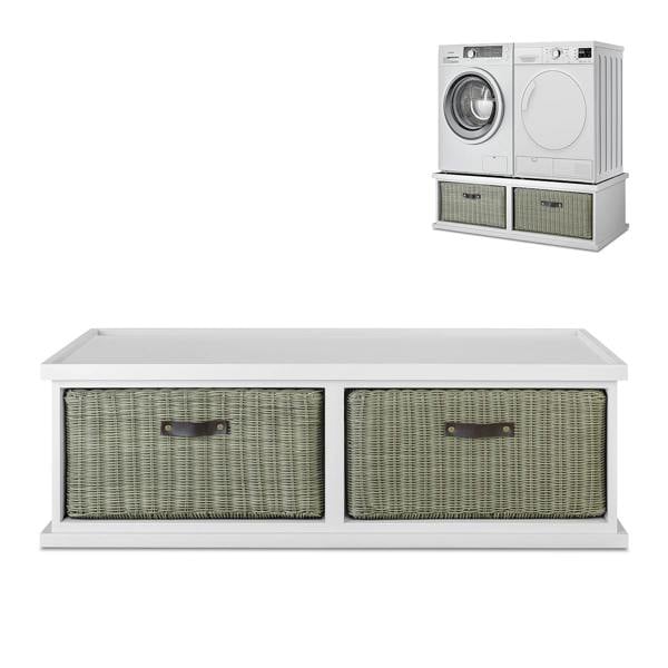 Tetbury Washing Machine and Dryer Stand, Double Appliance Pedestal with Storage
