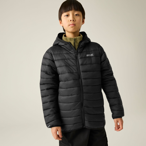 Regatta Boy's Marizion Hooded Padded Jacket - Black