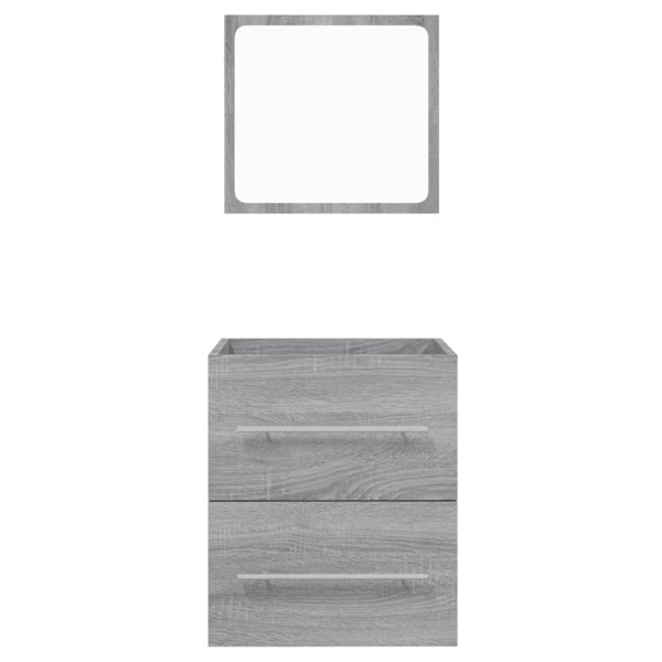 Berkfield Bathroom Cabinet with Mirror Grey Sonoma 41x38.5x48 cm Engineered Wood