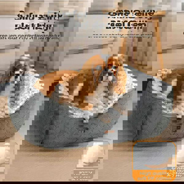 Skylos Pet Dog Cat Calming Bed Comfy Puppy Fluffy Cushion Plush Washable Large