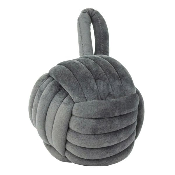 Furn Velvet Knotted Door Stopper - Charcoal