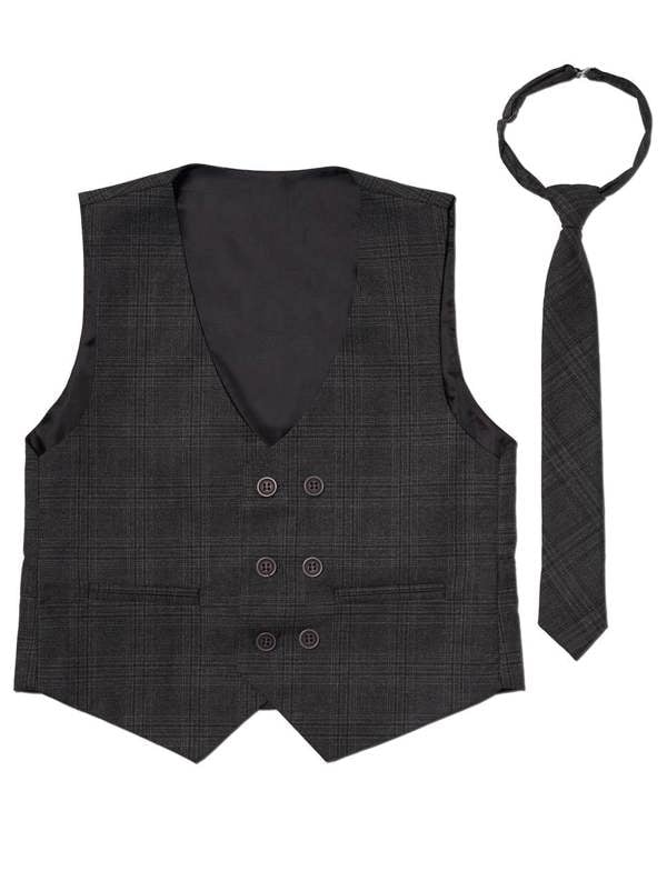 Roco Boys grey checked waistcoat - Beckett