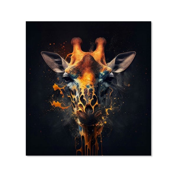 Warren Reed - Designer Golden Giraffe Face Splashart Kitchen Splashback