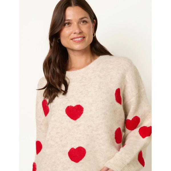 Blue Vanilla Heart Crew Neck Knit Jumper