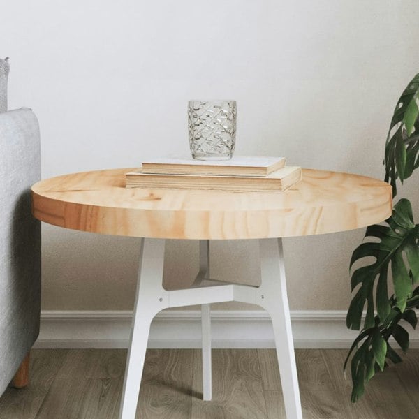 Berkfield Table Top Round �_�”�_50x3 cm Solid Wood Pine