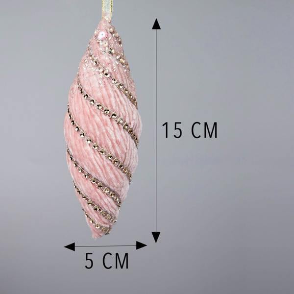 15cm Nut Shape Baby Pink Christmas Hanging Decoration Bauble for Tree, Wreath or Garland image 9