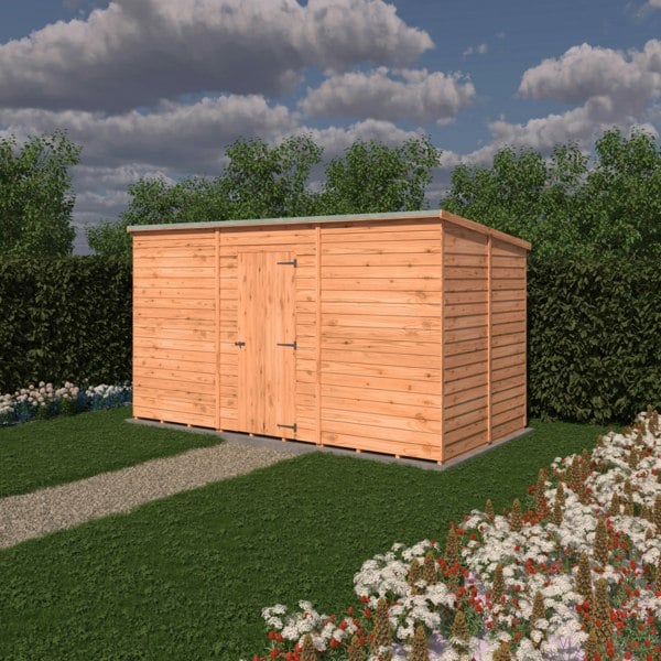 Shire Overlap 12x6 single door pent shed no windows