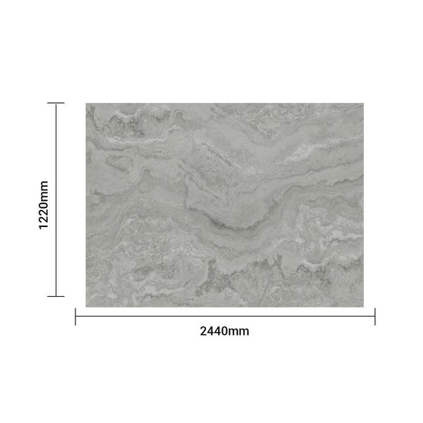 Britwall Luxurious High-Gloss SPC Wall Panel in Marble Gray Design Size:1220 x 2440 x 4 mm (Pack of 2)
