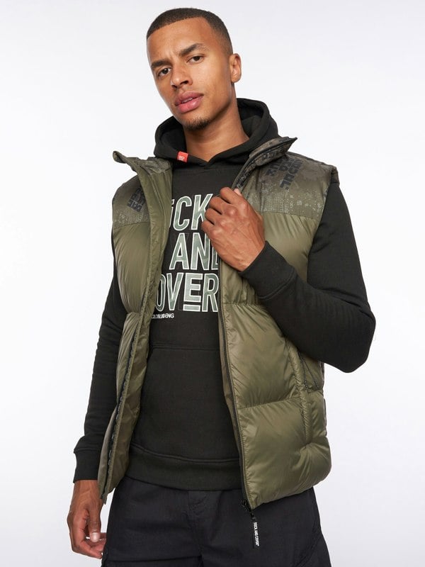 Duck and Cover Romain Padded Gilet Olive Camo