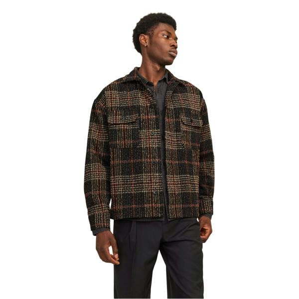 Jack And Jones Mens Bouclé Regular Long-Sleeved Shirt - Black - 