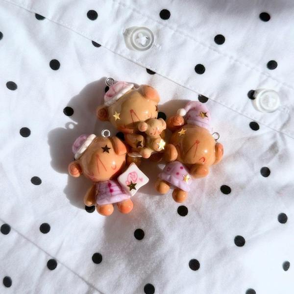 Lovedbymimii Sleepy Bear Keychains