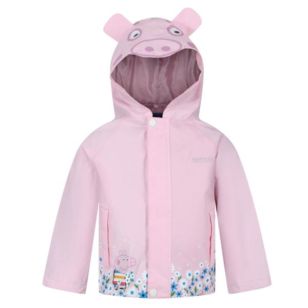 Regatta Childrens/Kids Peppa Pig Hooded Waterproof Jacket - Pink Mist - 