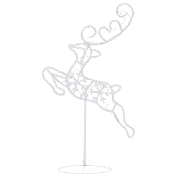 Berkfield Acrylic Christmas Flying Reindeer&Sleigh 260x21x87cm Warm White
