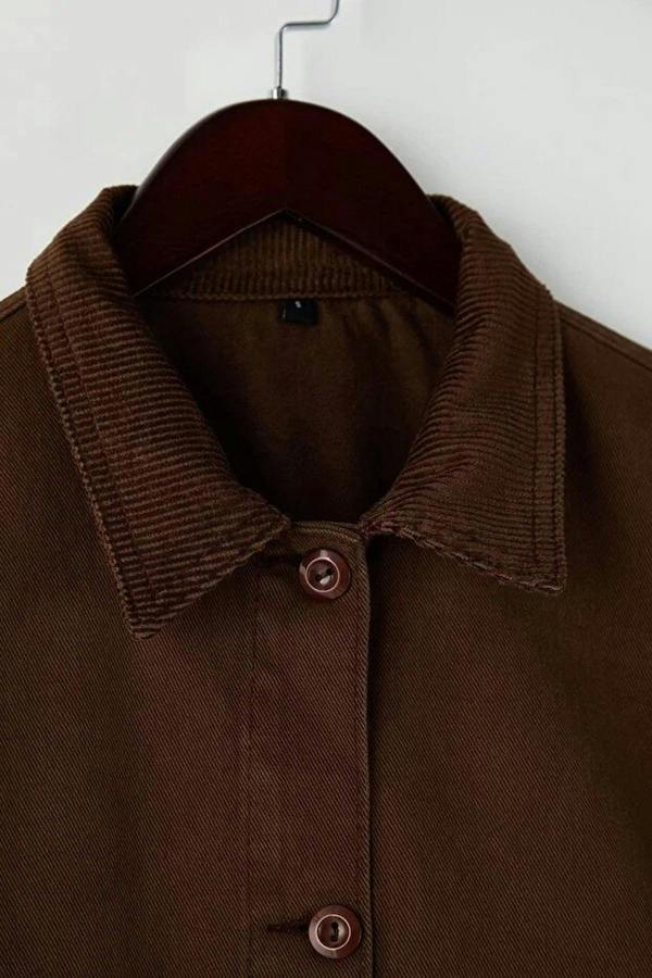 WOVCOR Denim Shirt Jacket with Collar Detail