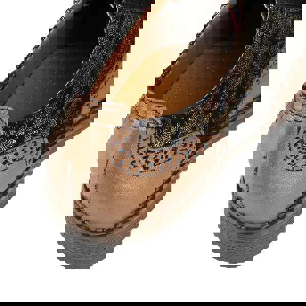 Embassy London The Artist - Bronze & Floral - Women's leather lace-up shoe with brogue detailing