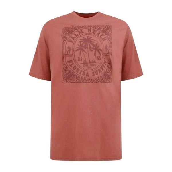 Duke Mens Titchmarsh D555 Florida Surfin Kingsize T-Shirt - Brick Red - 