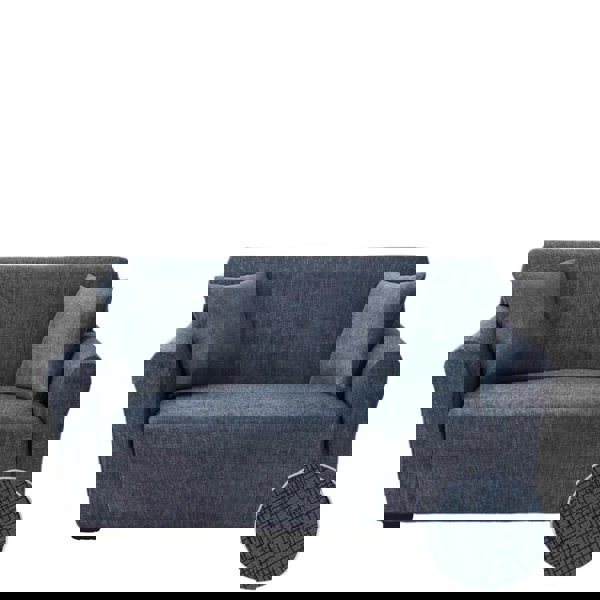 Anyhouz Anyseat 3 Seater Sofa Cover Navy Blue Style and Protection For Living Room Sofa Chair Elastic Stretchable Slipcover