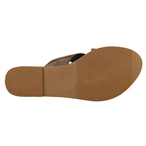 Leather Collection Ladies Leather Collection Flat Cross Over Mules F00236